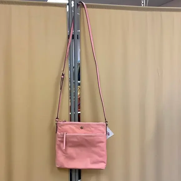 KATE SPADE Jae Flat Nylon Crossbody Bag Pink Leather Strap Exterior Marks - Picture 12 of 12